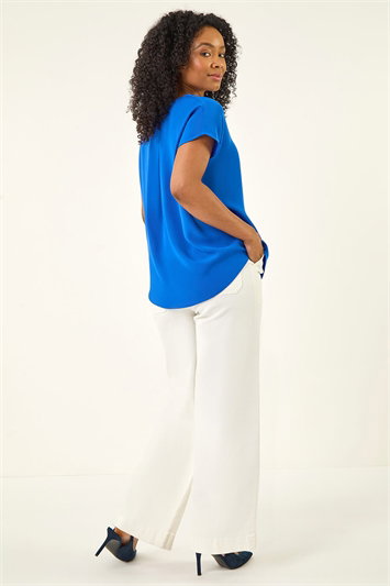Petite V-Neck Tuck Front Top 20238080