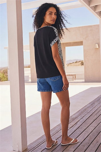 Spot Print Jersey Back Top 19431408