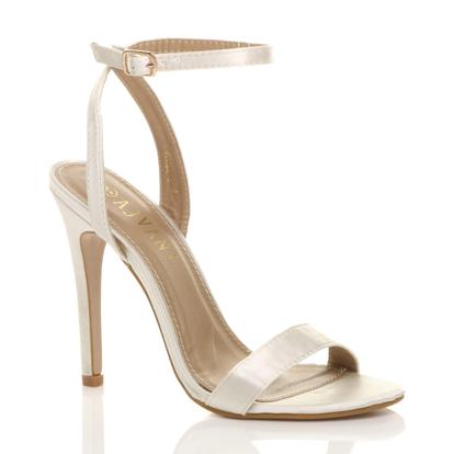 Pink Ankle Strap Barely There High Heeled Sandals