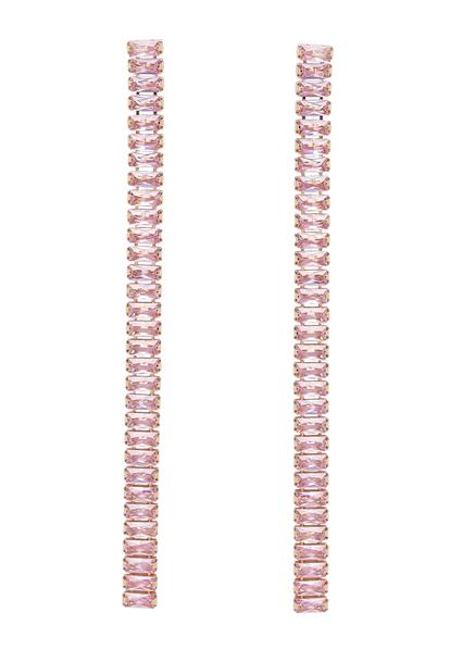 Pink Pink Long Linear Earrings