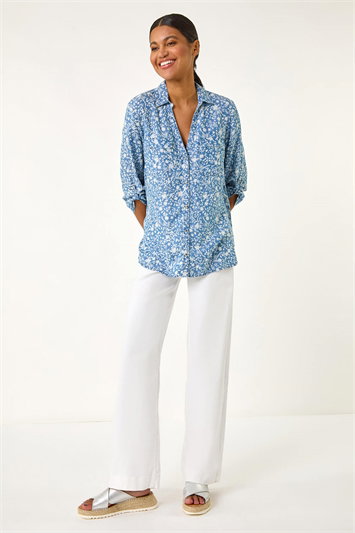 Floral Print Button Through Shirt 10138243