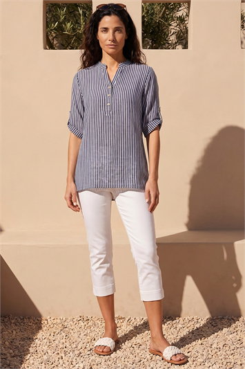 Classic Stripe Button Front Top 20274360