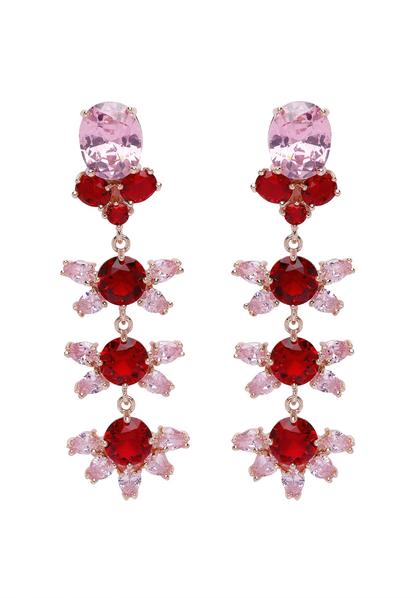 Pink Diva Floral Dangle Earrings