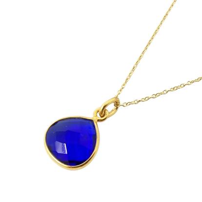 Metallic Sapphire September Birthstone Gold Plated Necklace