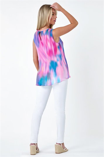 Petite Abstract Pleated Vest Top 20173892