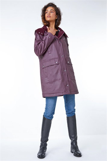 Waxed Longline Hooded Coat 12015511
