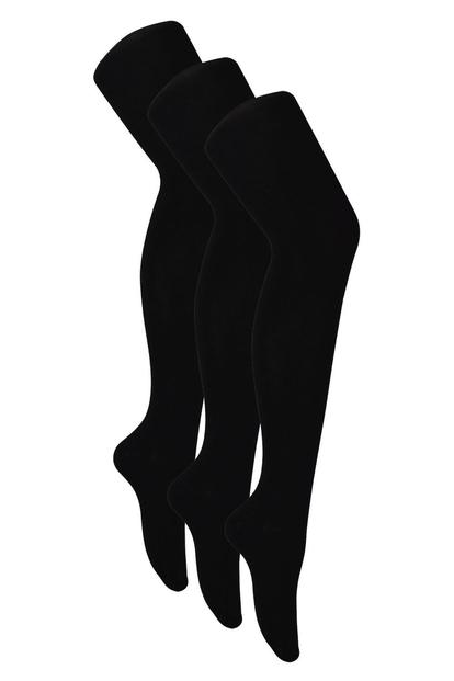 Black 3 Pack Ladies Soft Breathable Bamboo Tights