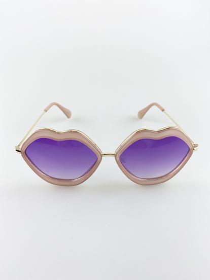 Purple Purple Ombre Lense Lips Sunglasses
