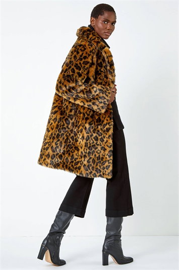 Premium Animal Print Faux Fur Coat 12021589