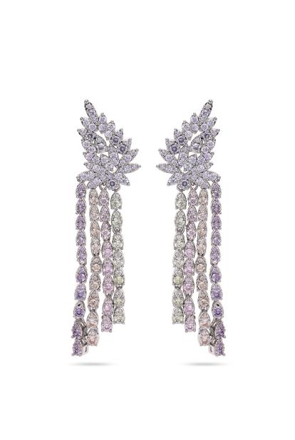 Purple Light Purple Tassel Earrings