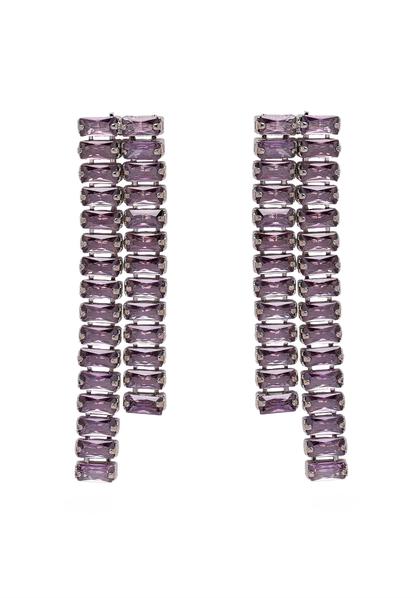 Purple Diva Asymmetric Dangler Earrings