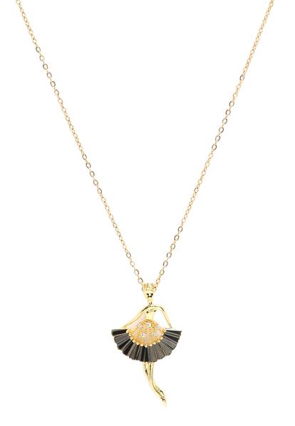 Metallic Golden Ballerina Grace Pendant