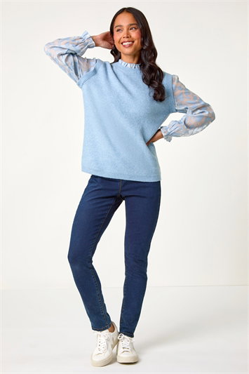 Petite Floral Print 2 in 1 Knit Jumper 16122945