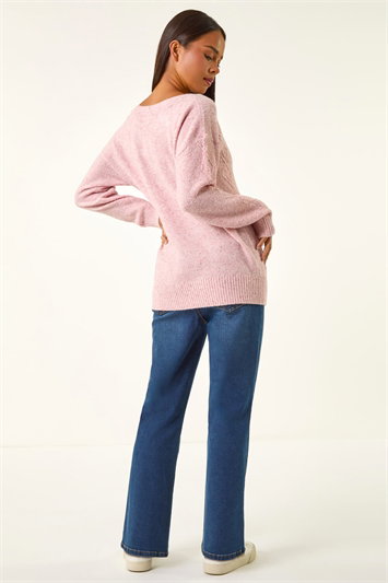 Petite Sequin Cable Knit Jumper 16313446