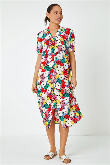 Bold Floral Shirt Dress 14119778