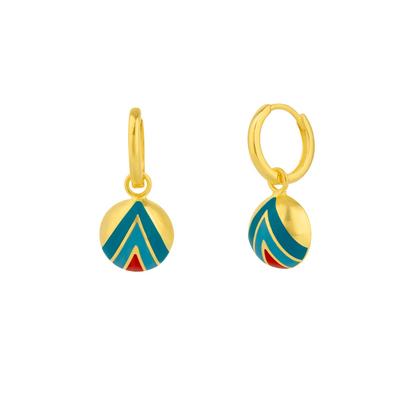 Metallic Enamel Blue Five Color Sterling Silver Earring
