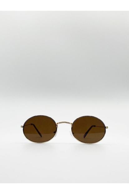 Metallic Round Metal Frame Sunglasses