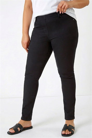 Curve Elastic Waist Stretch Denim Jegging 18027908