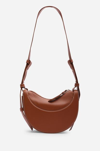 Black Envie Crescent Faux Leather Shoulder Bag