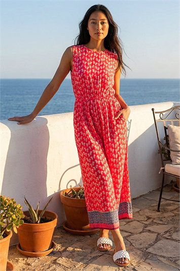 Petite Printed Cropped Jumpsuit 14830922