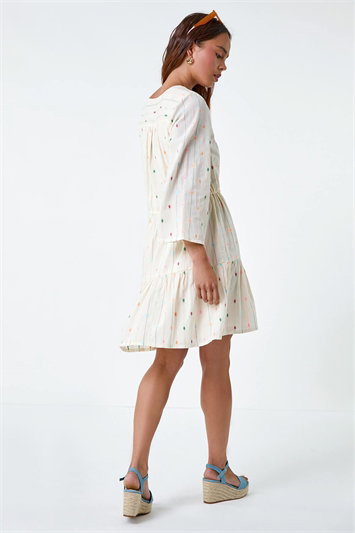 Petite Cotton Embroidered Smock Dress 14574338
