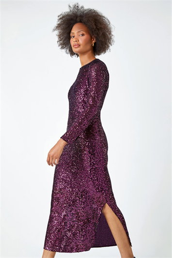 Dusk Sequin Embellished Midi Stretch Dress 14441676