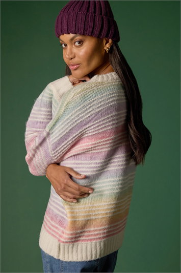 Multi Rainbow Stripe Knit Jumper