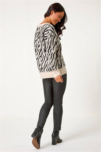Petite Zebra Print Knitted Jumper 16115788
