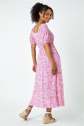 Petite Ditsy Floral Stretch Midi Dress 14403272