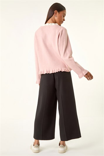 Petite Tie Neck Frill Hem Cardigan 16238446