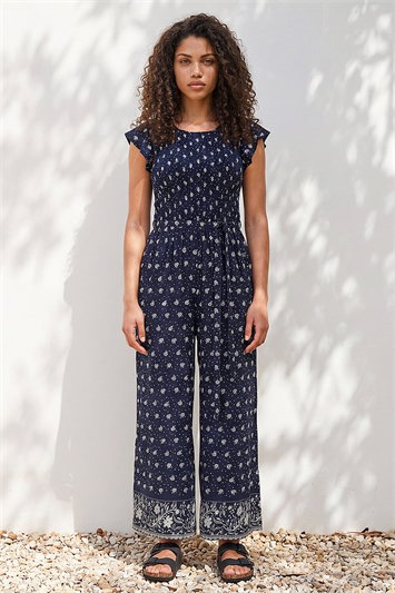 Petite Frill Sleeve Jumpsuit 14878360