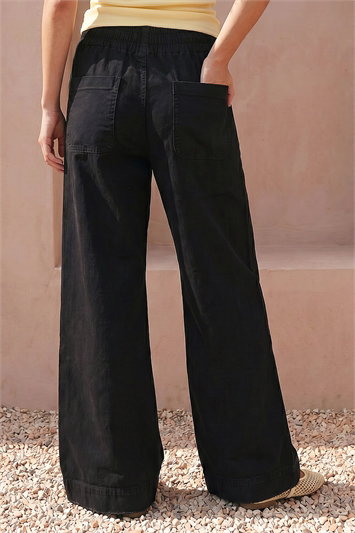 Cotton Stretch Wide Leg Jean 18100108
