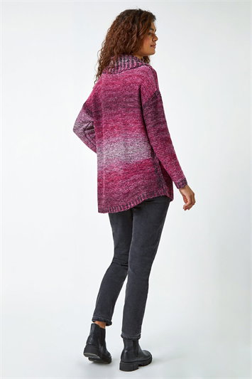 Cowl Neck Ombre Longline Jumper 16071551