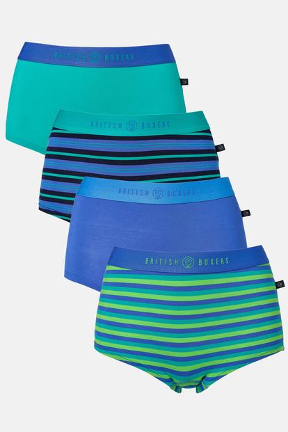 Multi Pack Of Four "Perfect Day" Bamboo Hipster Boxers Briefs
