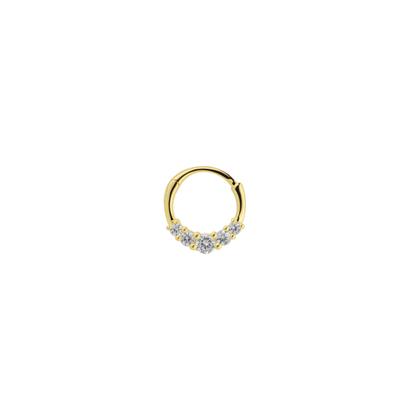 Metallic Sterling Silver Crown Helix Tragus Huggie Earring