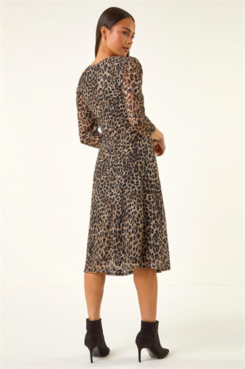 Petite Animal Print Lace Stretch Dress 14824108