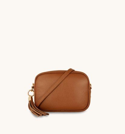 Brown The Tassel Tan Leather Crossbody Bag