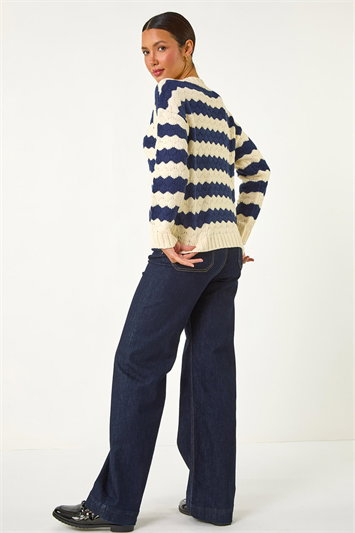 Wave Colour Block Knit Jumper 16137854