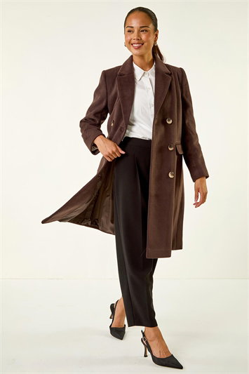 Petite Double Breasted Smart Coat 12031119