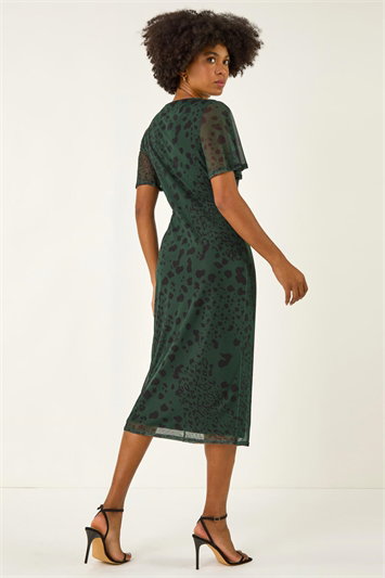 Animal Print Twist Front Stretch Dress 14795440
