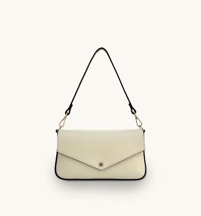 White The Munro Stone Leather Shoulder Bag