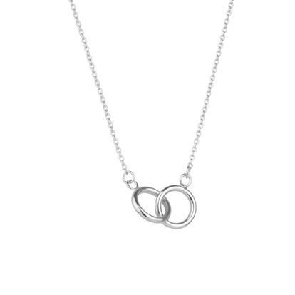 Metallic Sterling Silver Interlink Circles Necklace
