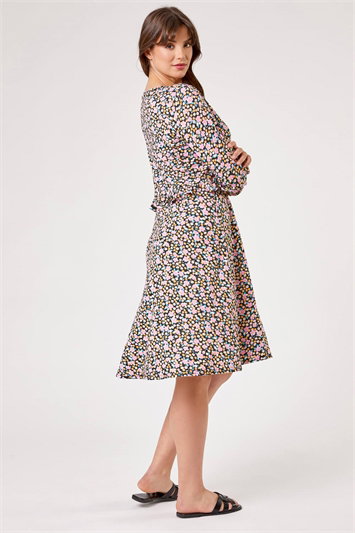 Curve Frill Detail Floral Print Dress 14275372