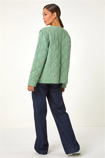 Floral Print Lining Cotton Quilted Jacket 15029782
