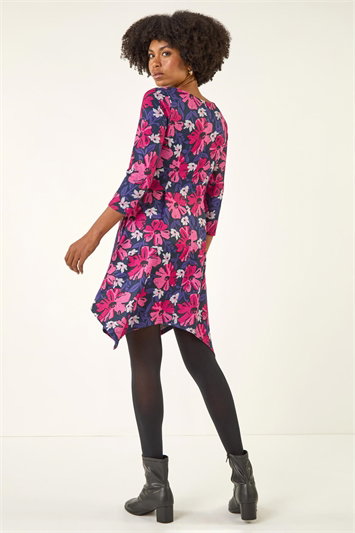Floral Print Hanky Hem Dress 14819572