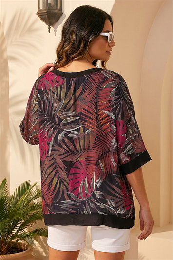 Leaf Print Tunic Top 20254208