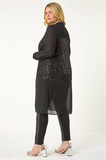 Curve Sequin V-Neck Chiffon Blouse 10131008
