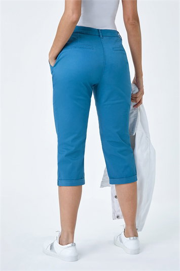 Cotton Blend Cropped Chino Trousers 18056570