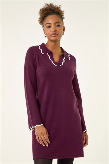 Scalloped Edge Knit Dress 14779174
