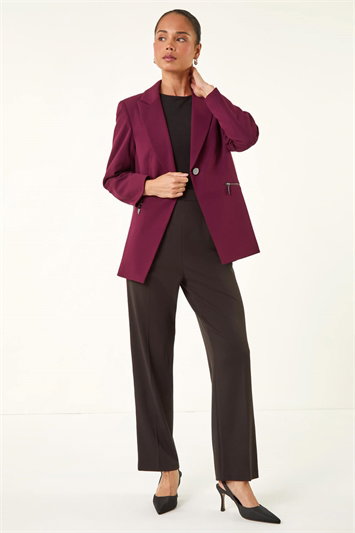 Petite Zip Pocket Stretch Blazer 15040774